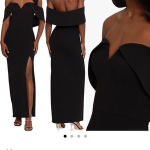 XScape Off the Shoulder Scuba Gown
